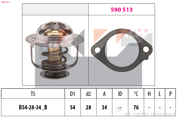 Termostat chladenia KW